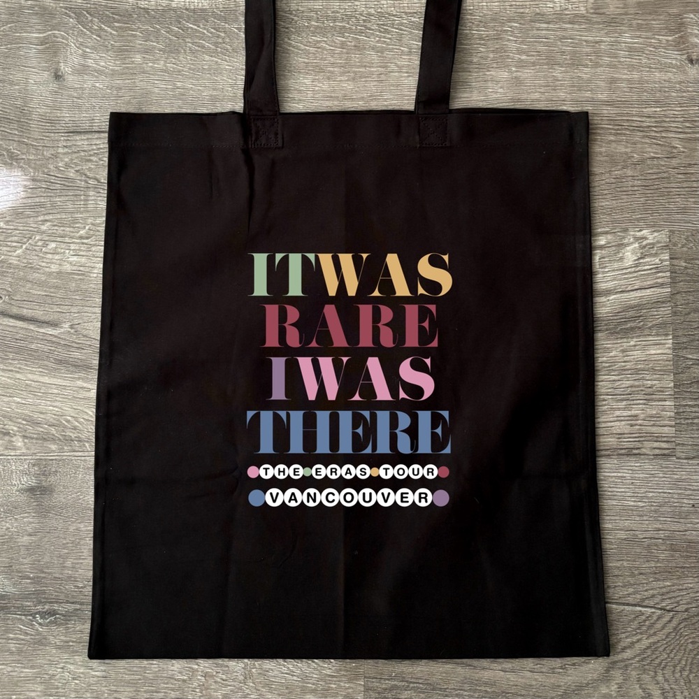 💖 Eras Tour Vancouver Toronto Souvenir BLACK tote bags Taylor Swift
